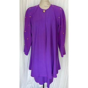 🌹SOLD🌹 Vintage Studio I Purple/Gold 2- Piece Swing Jacket/Dress Size:  16